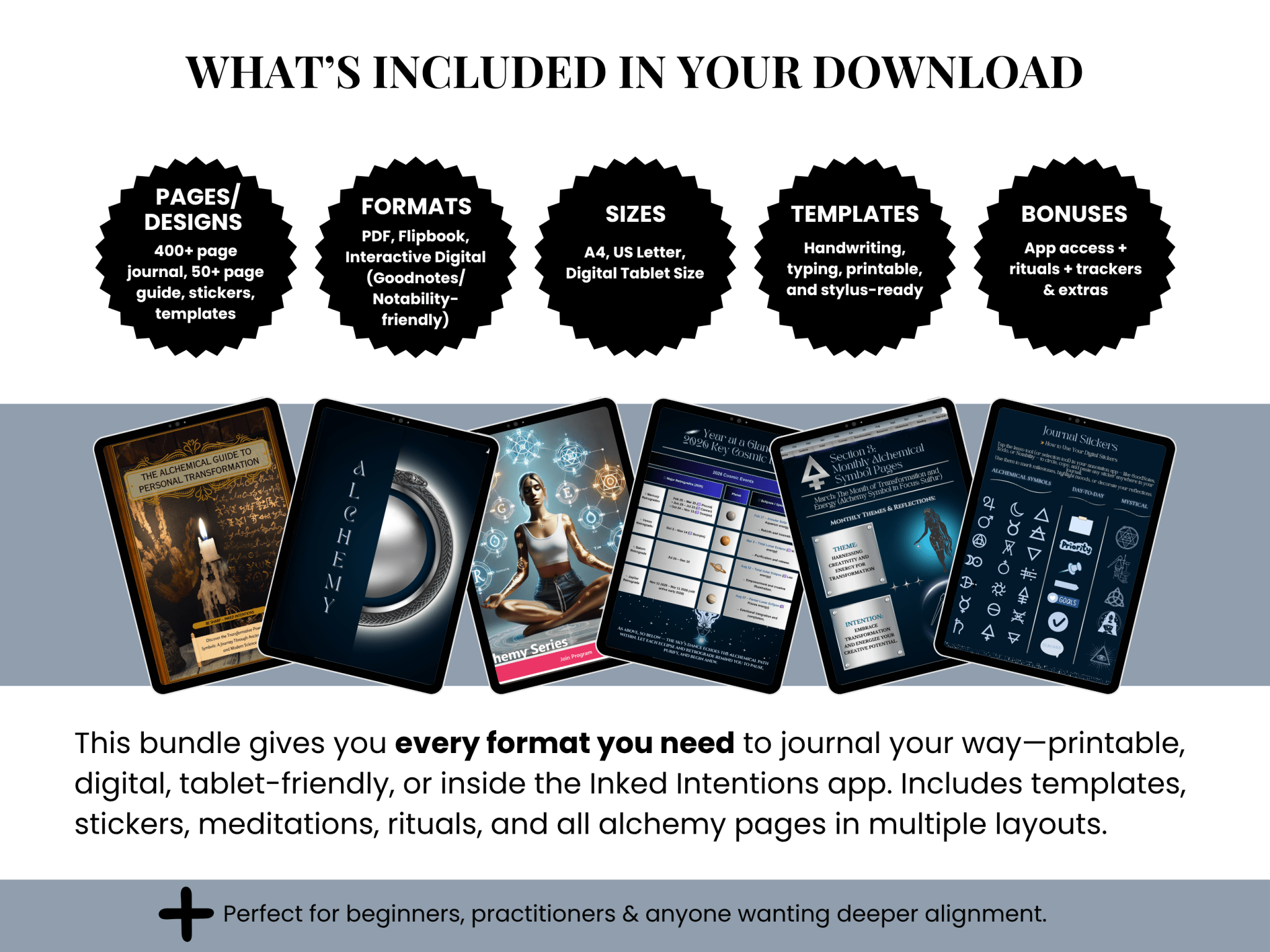 Alchemy Digital Pack – Journal, eGuide & App Access from Be Sharp – Spiritual Apparel & Wellness Goods