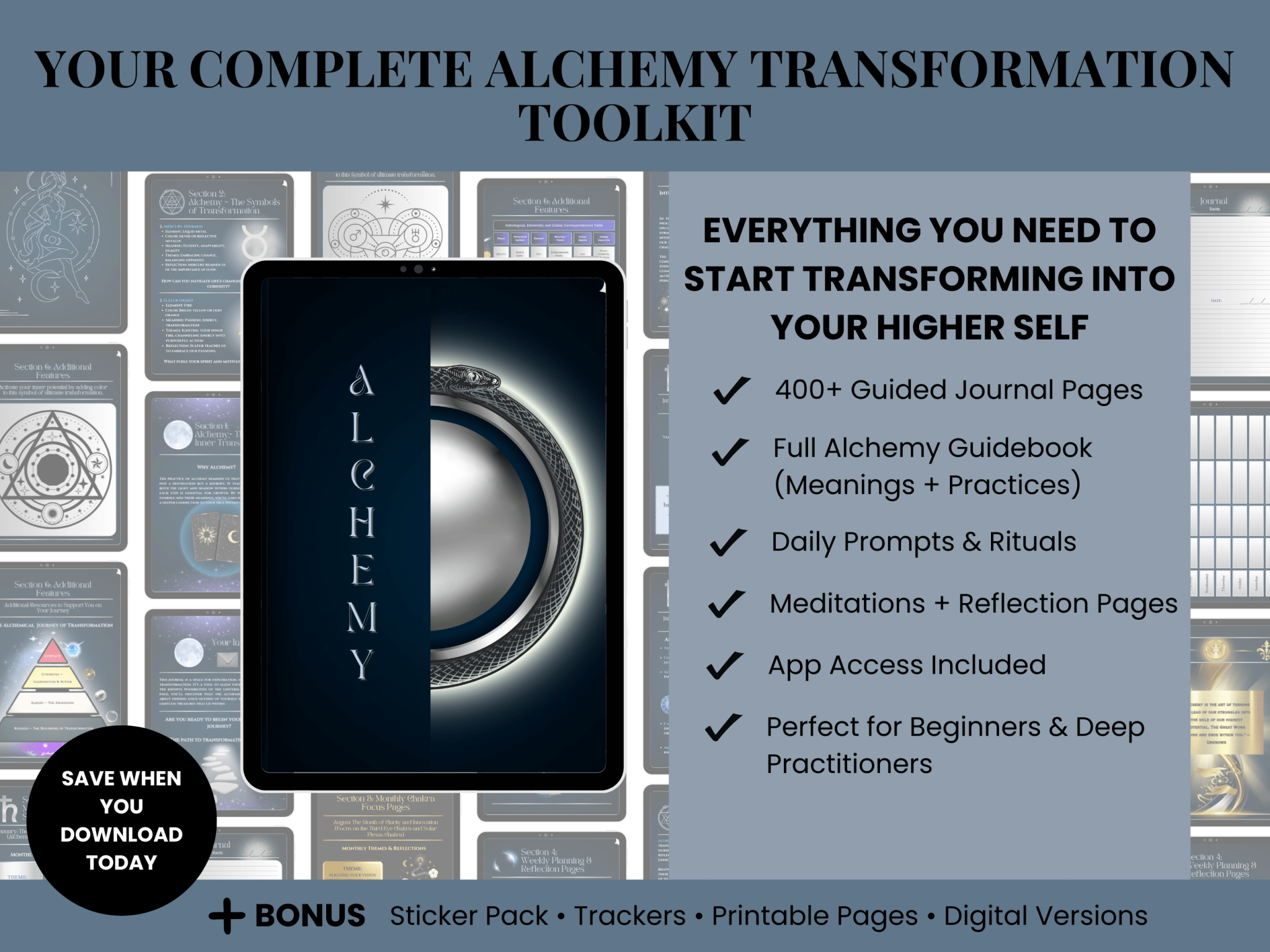 Alchemy Digital Pack – Journal, eGuide & App Access from Be Sharp – Spiritual Apparel & Wellness Goods