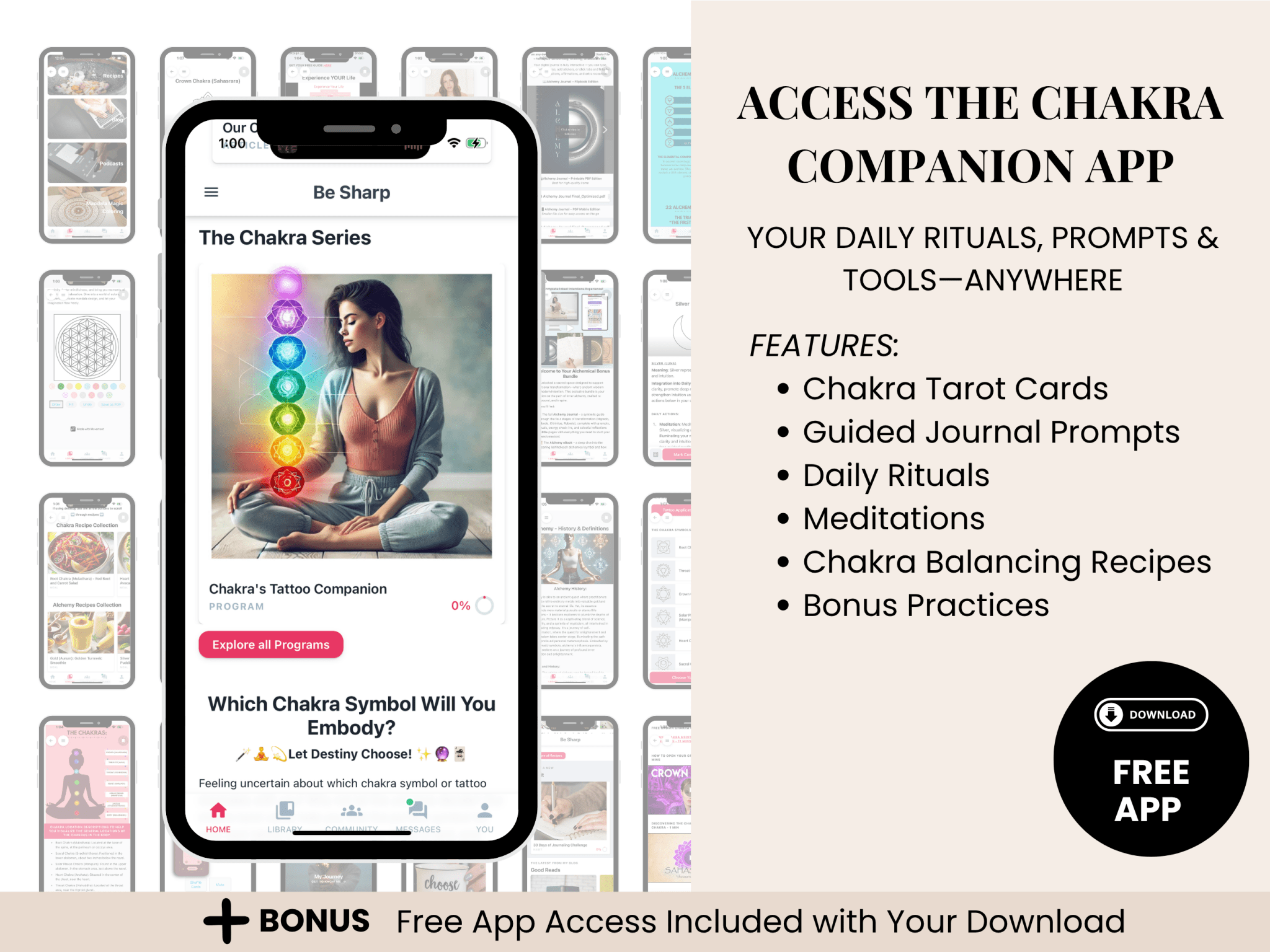 Chakra Digital Pack – Journal + eGuide + App Access from Be Sharp – Spiritual Apparel & Wellness Goods