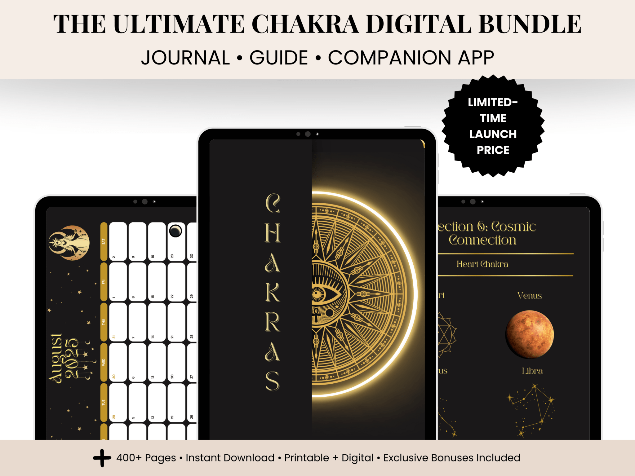 Chakra Digital Pack – Journal + eGuide + App Access from Be Sharp – Spiritual Apparel & Wellness Goods