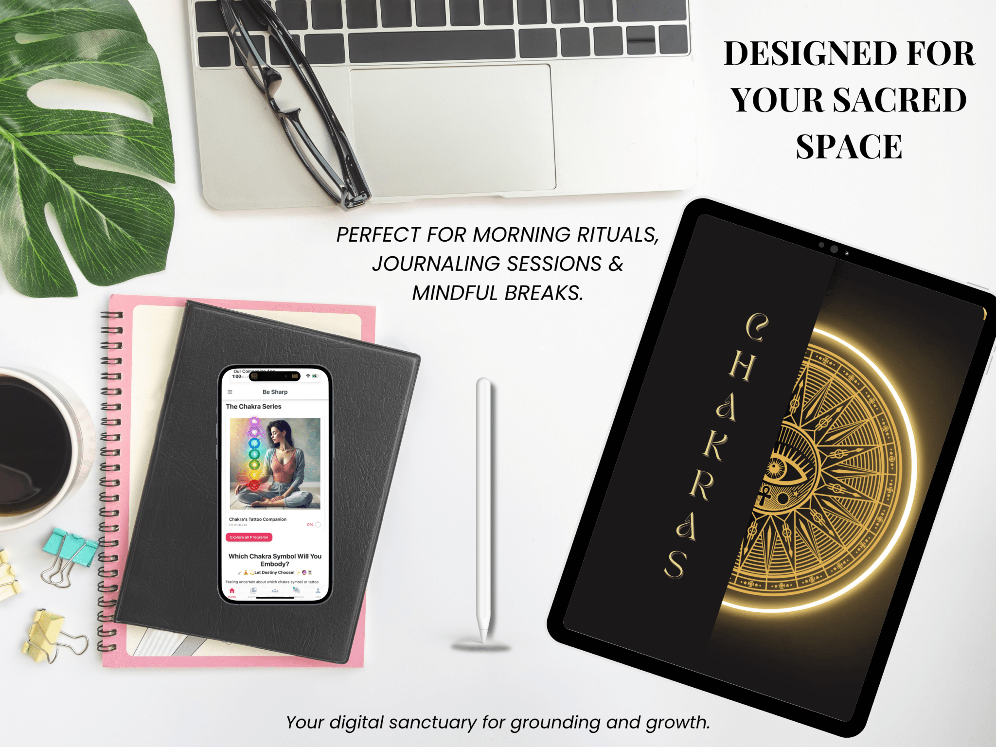 Chakra Digital Pack – Journal + eGuide + App Access from Be Sharp – Spiritual Apparel & Wellness Goods