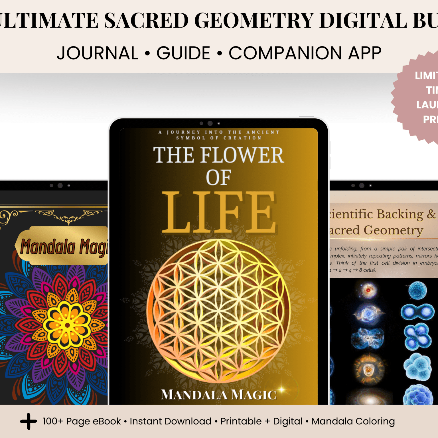 Flower of Life eGuide + Mandala Magic Coloring Book (Digital Add - On) from Be Sharp – Spiritual Apparel & Wellness Goods