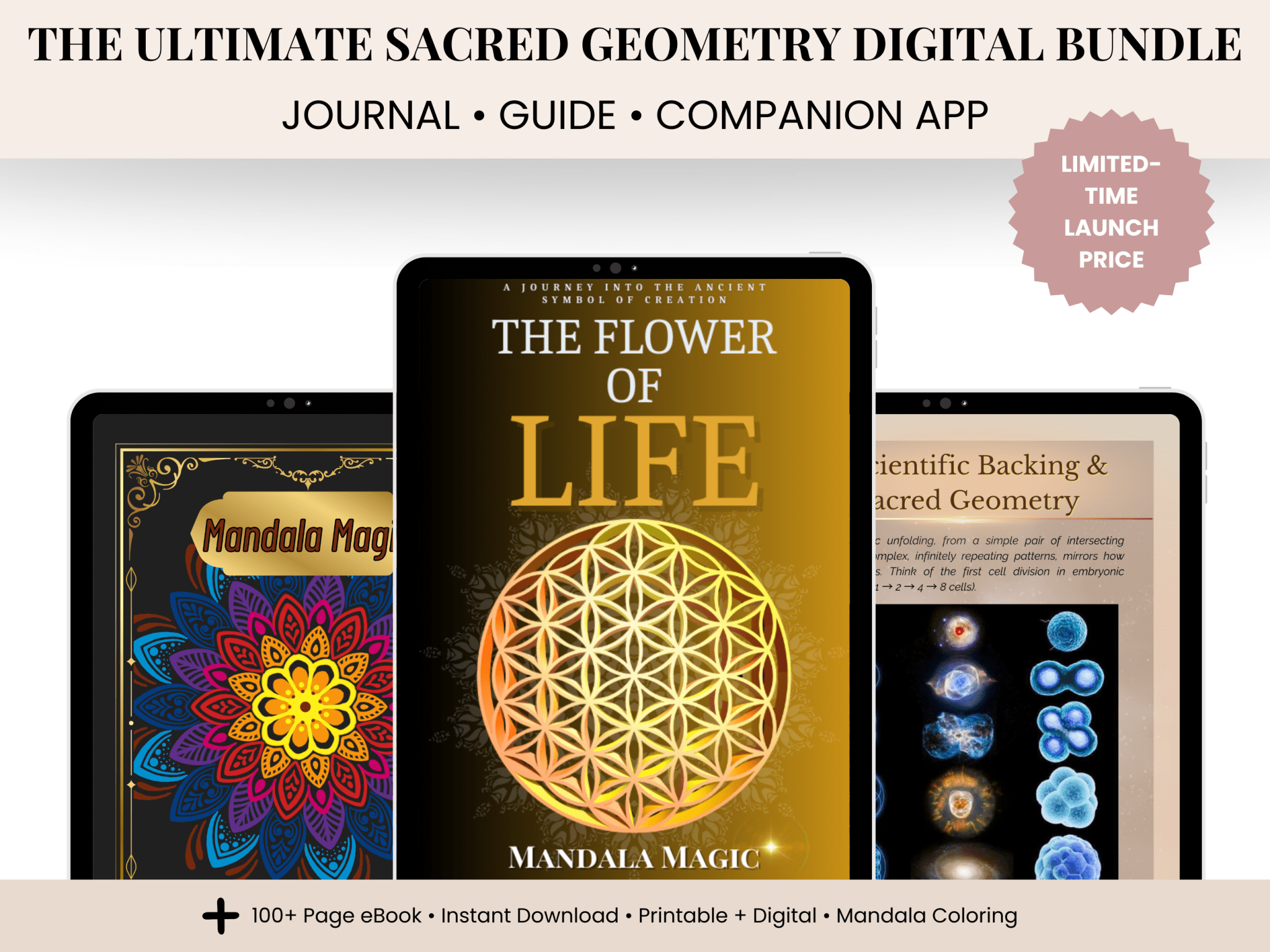Flower of Life eGuide + Mandala Magic Coloring Book (Digital Add - On) from Be Sharp – Spiritual Apparel & Wellness Goods