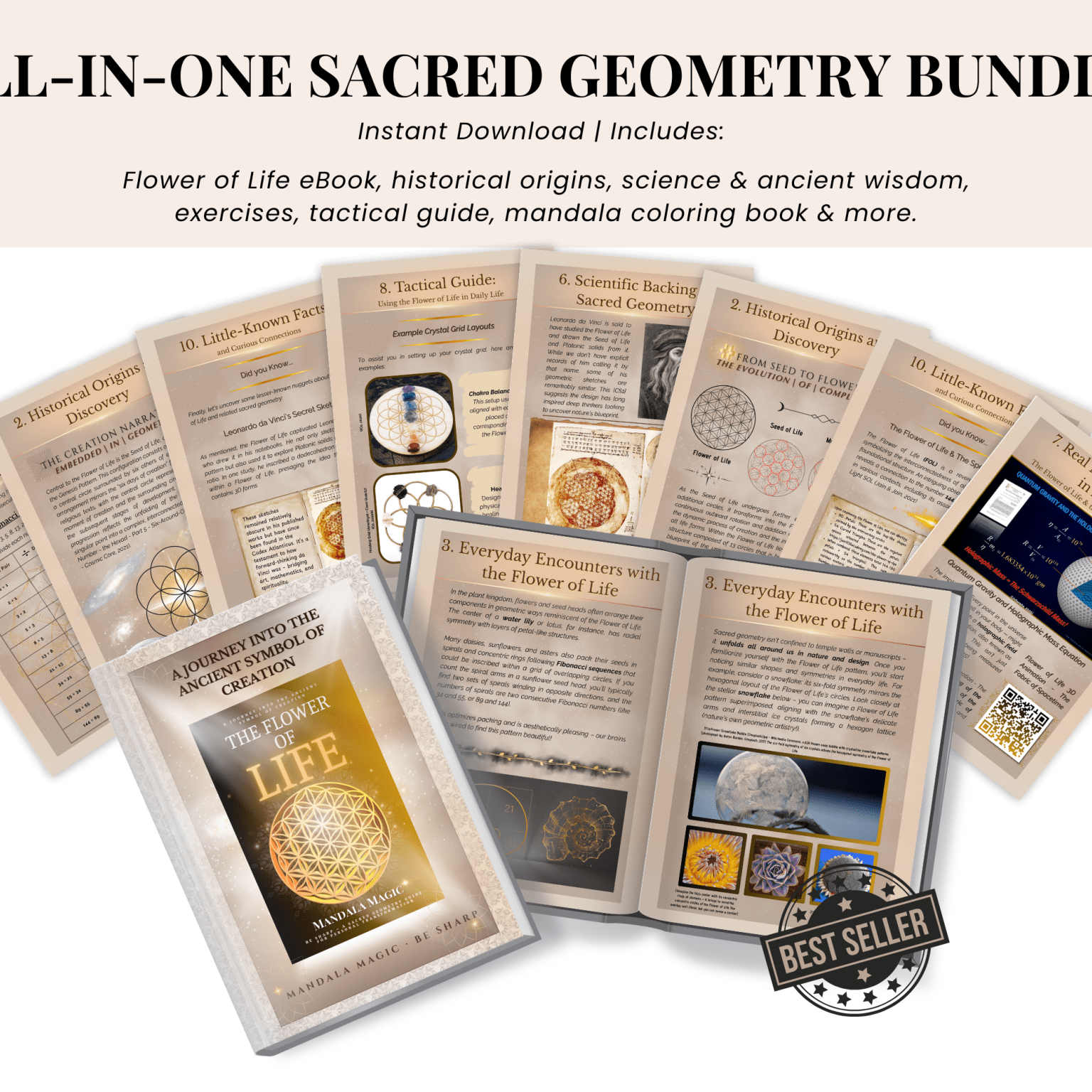 Flower of Life eGuide + Mandala Magic Coloring Book (Digital Add - On) from Be Sharp – Spiritual Apparel & Wellness Goods