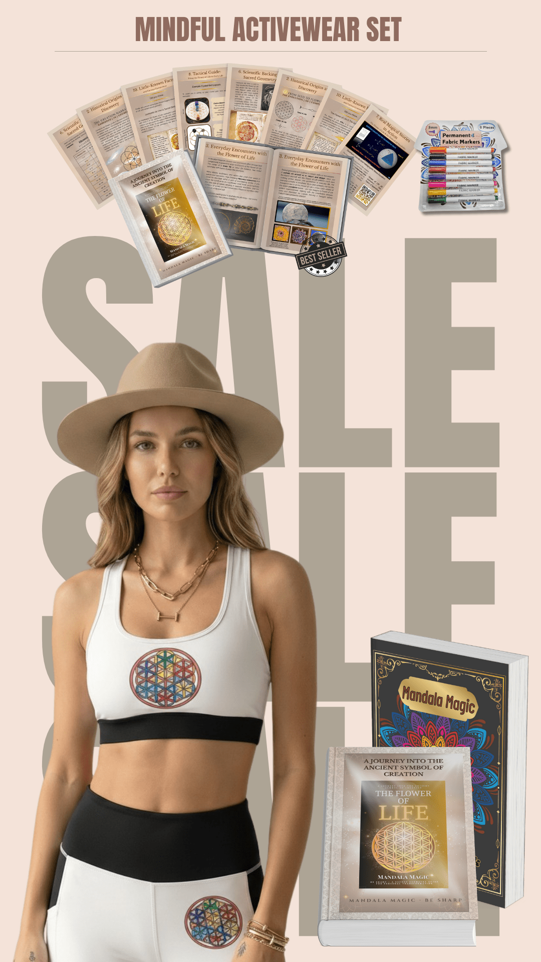 Mindful Activewear Set | Premium Bundle by Be Sharp (Bra + Minimal Design Legging + Marker) from Be Sharp – Spiritual Apparel & Wellness Goods