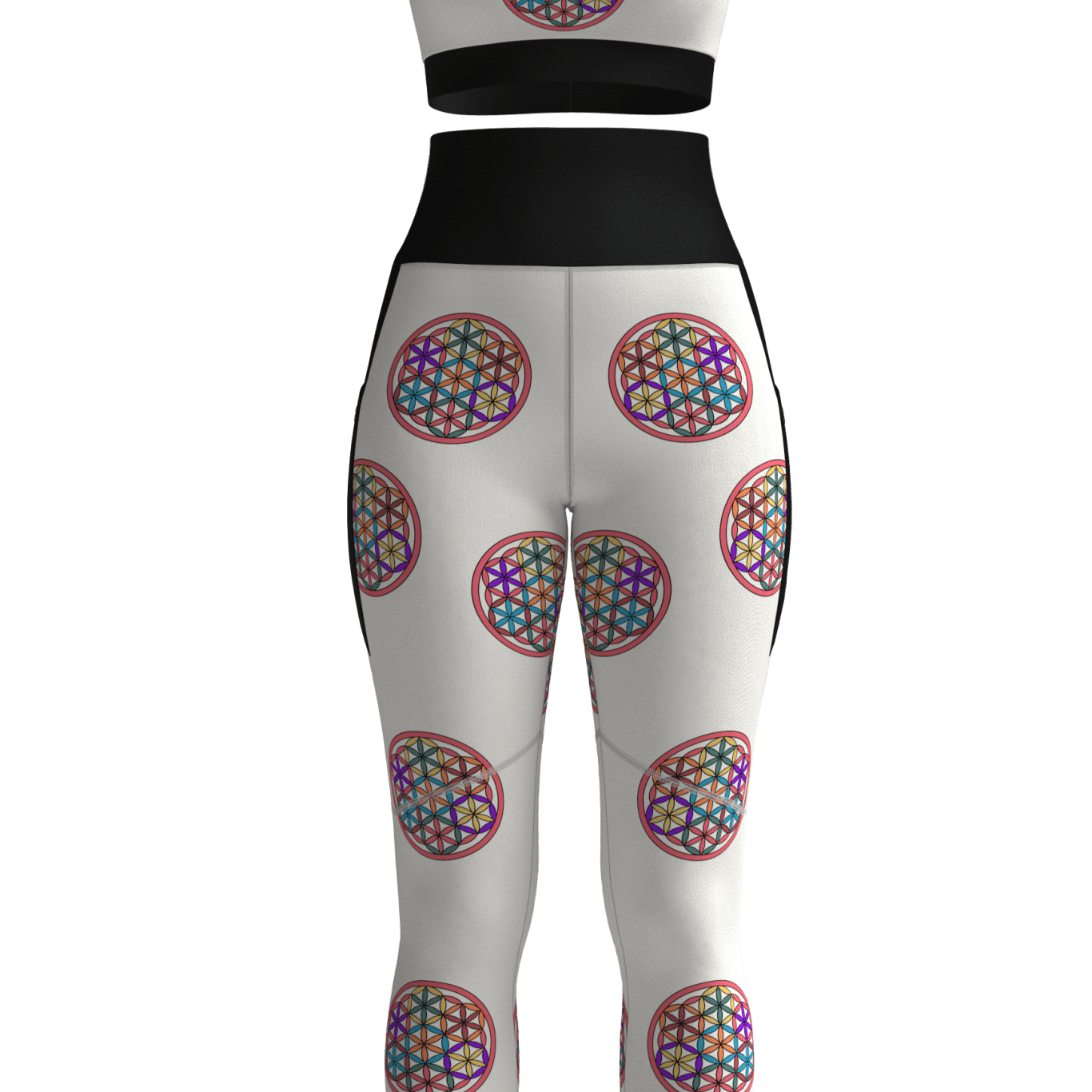 Mandala Magic Bra and Leggings Bundle – art-inspired activewear with markers