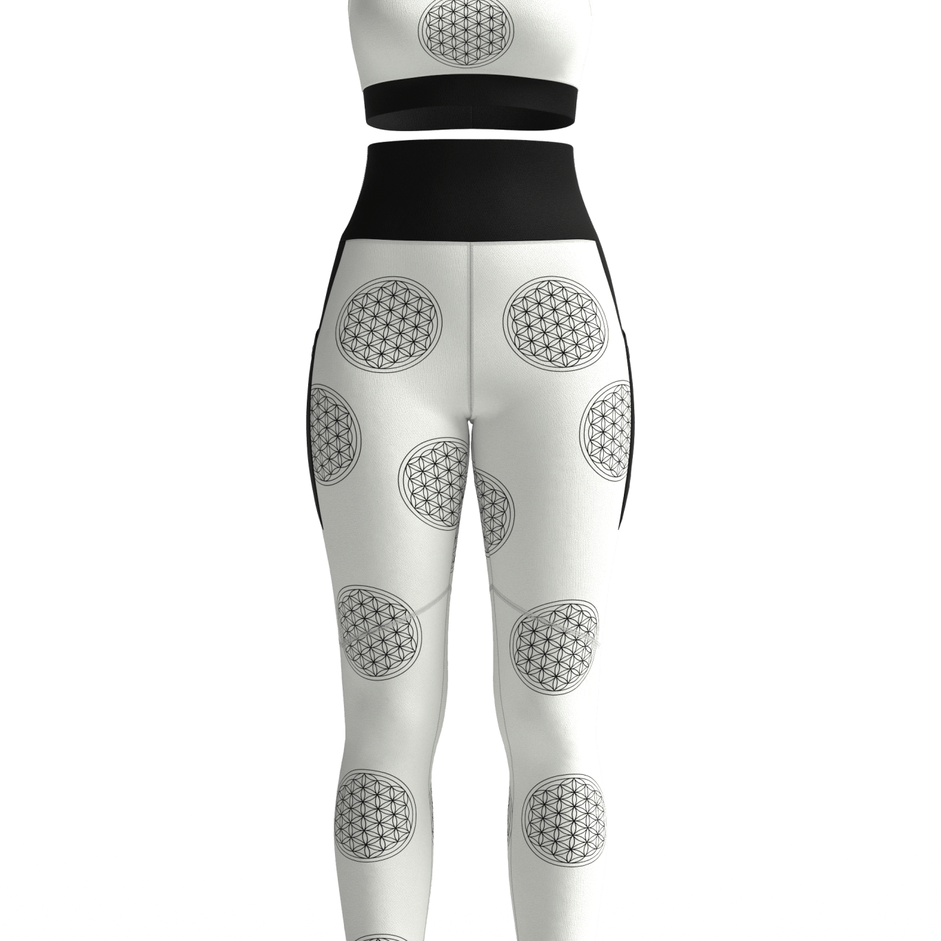 Ultimate Activewear Bundle – Mandala bra, mandala leggings, and fabric markers for creative expression