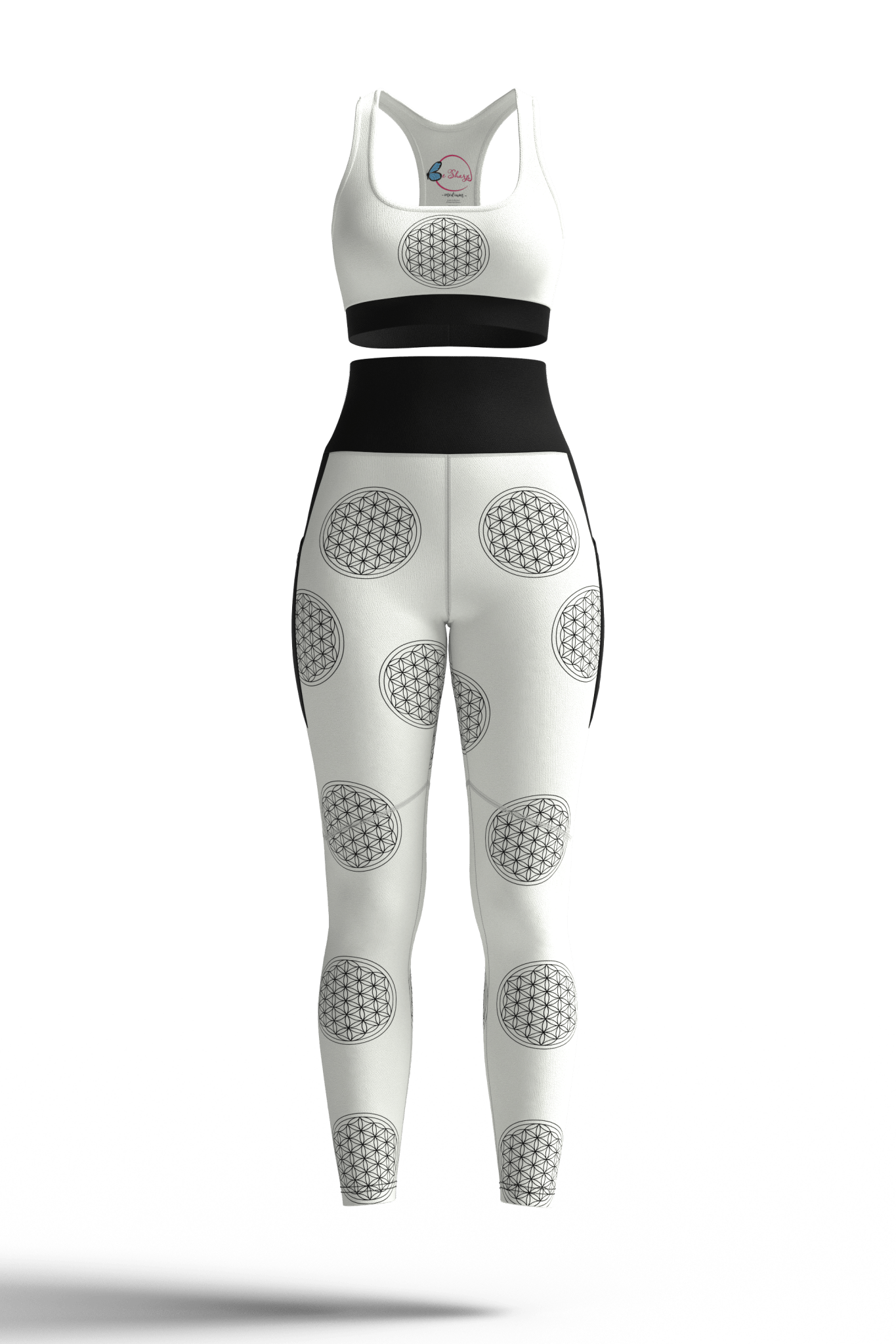 Ultimate Activewear Bundle – Mandala bra, mandala leggings, and fabric markers for creative expression