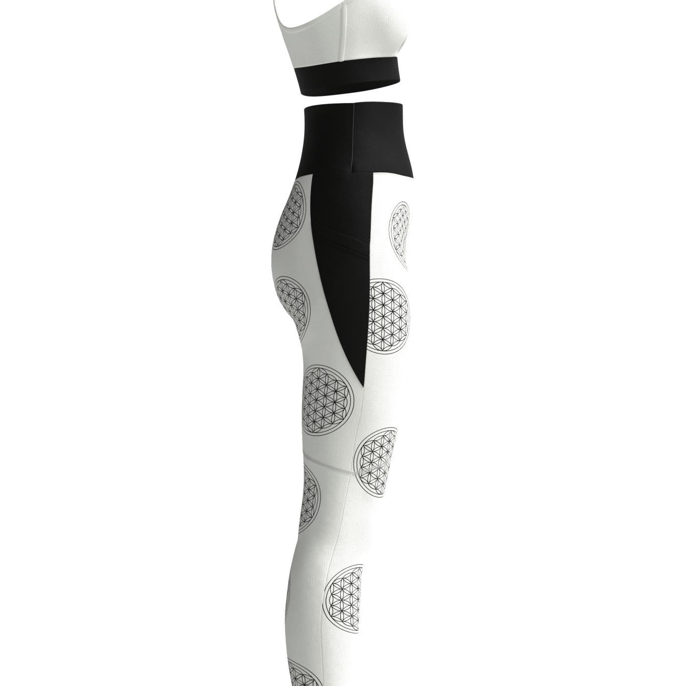 Creative Yoga Bundle – Flower of Life leggings and bra with coloring markers