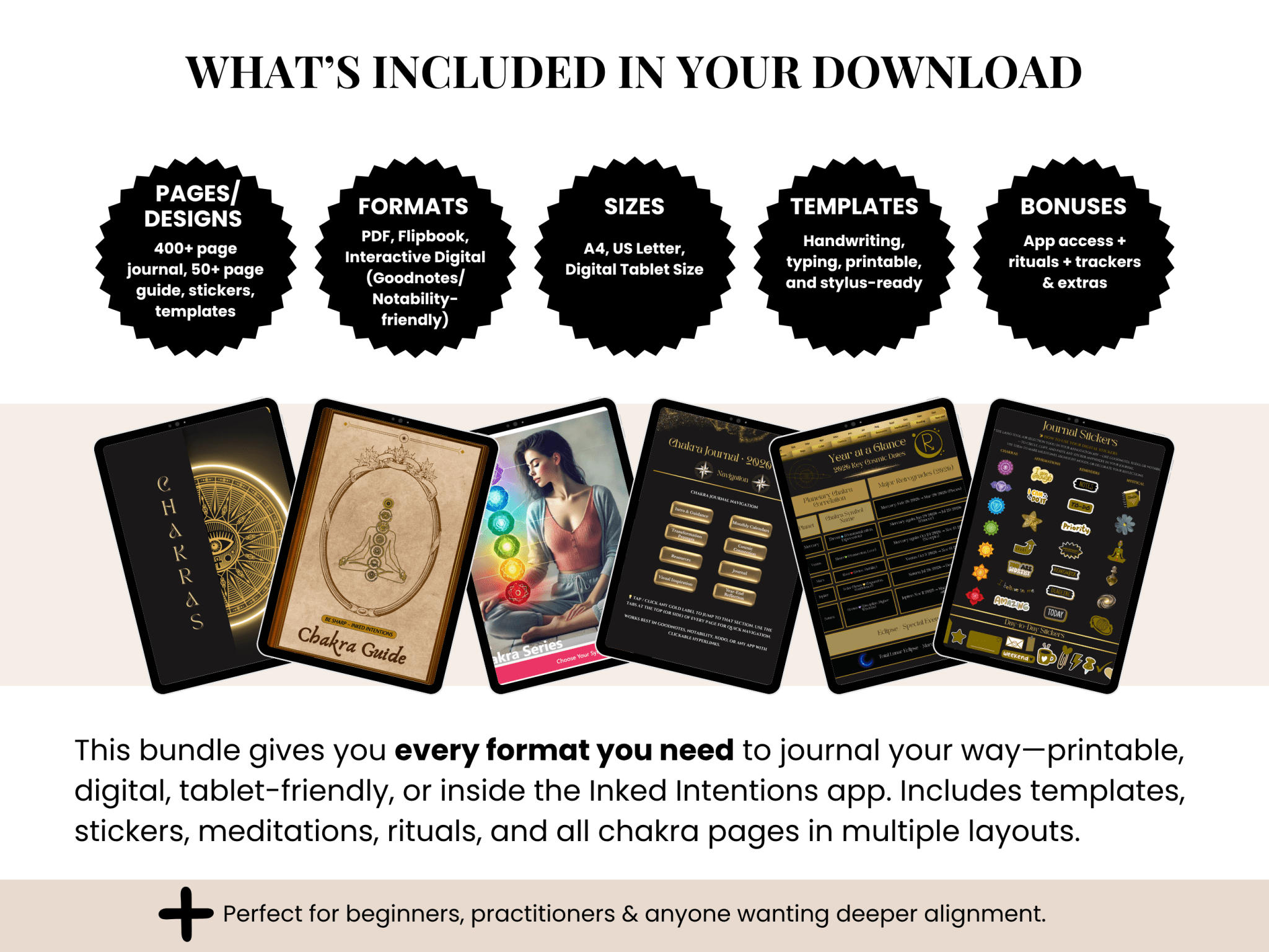 Chakra Digital Pack – Journal + eGuide + App Access from Be Sharp – Spiritual Apparel & Wellness Goods