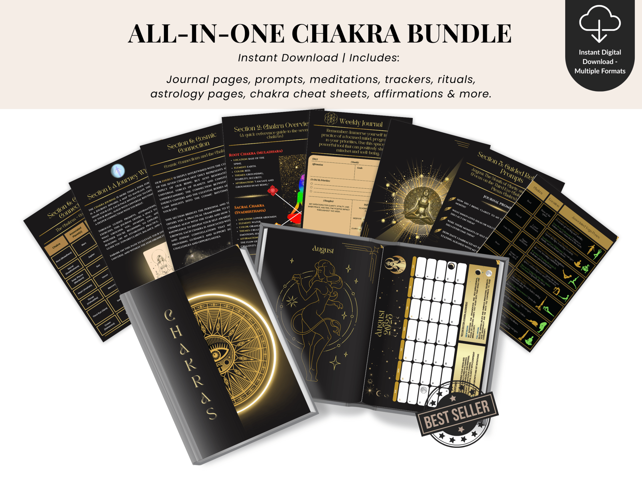 Chakra Digital Pack – Journal + eGuide + App Access from Be Sharp – Spiritual Apparel & Wellness Goods