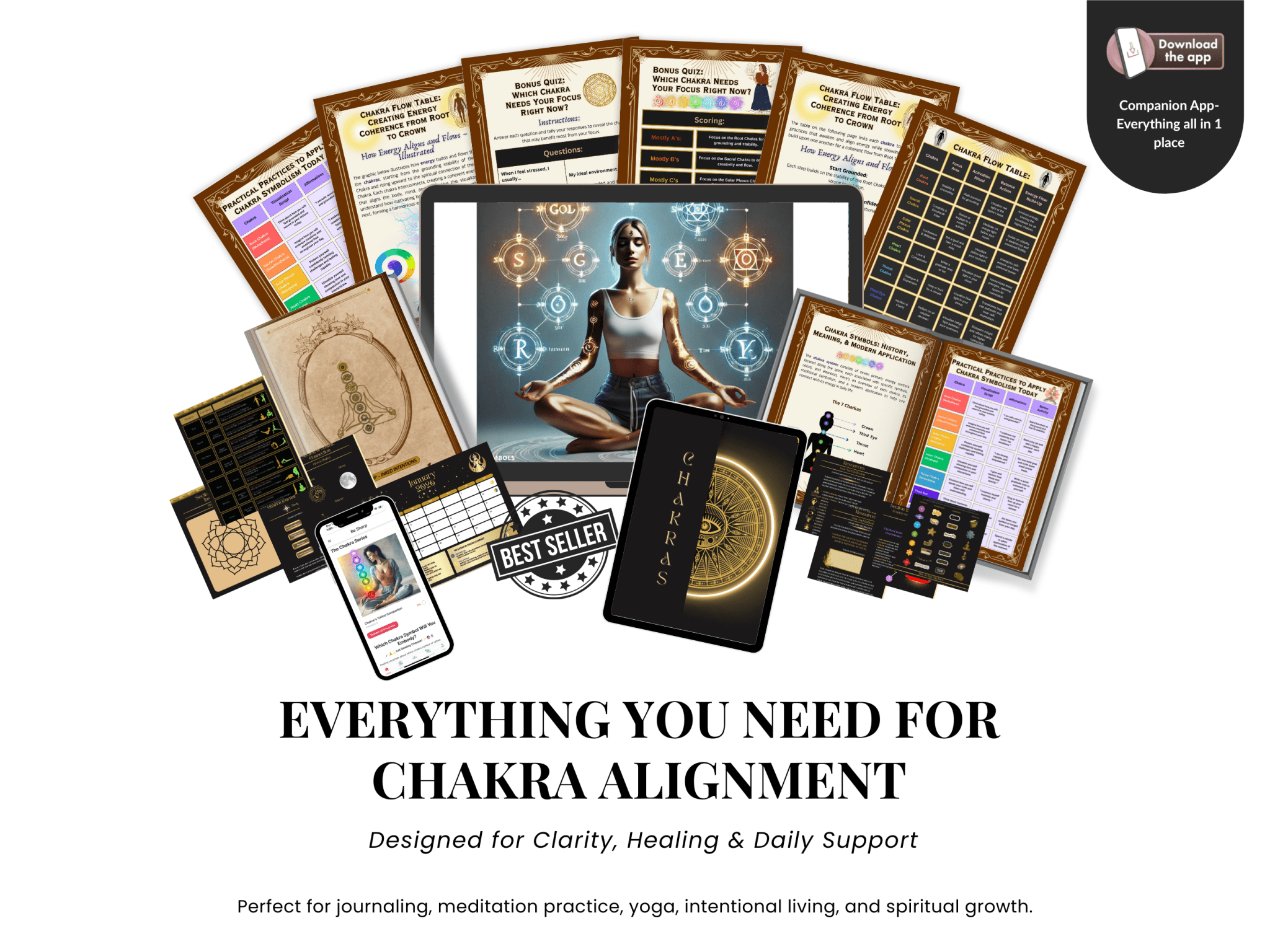 Chakra Digital Pack – Journal + eGuide + App Access from Be Sharp – Spiritual Apparel & Wellness Goods