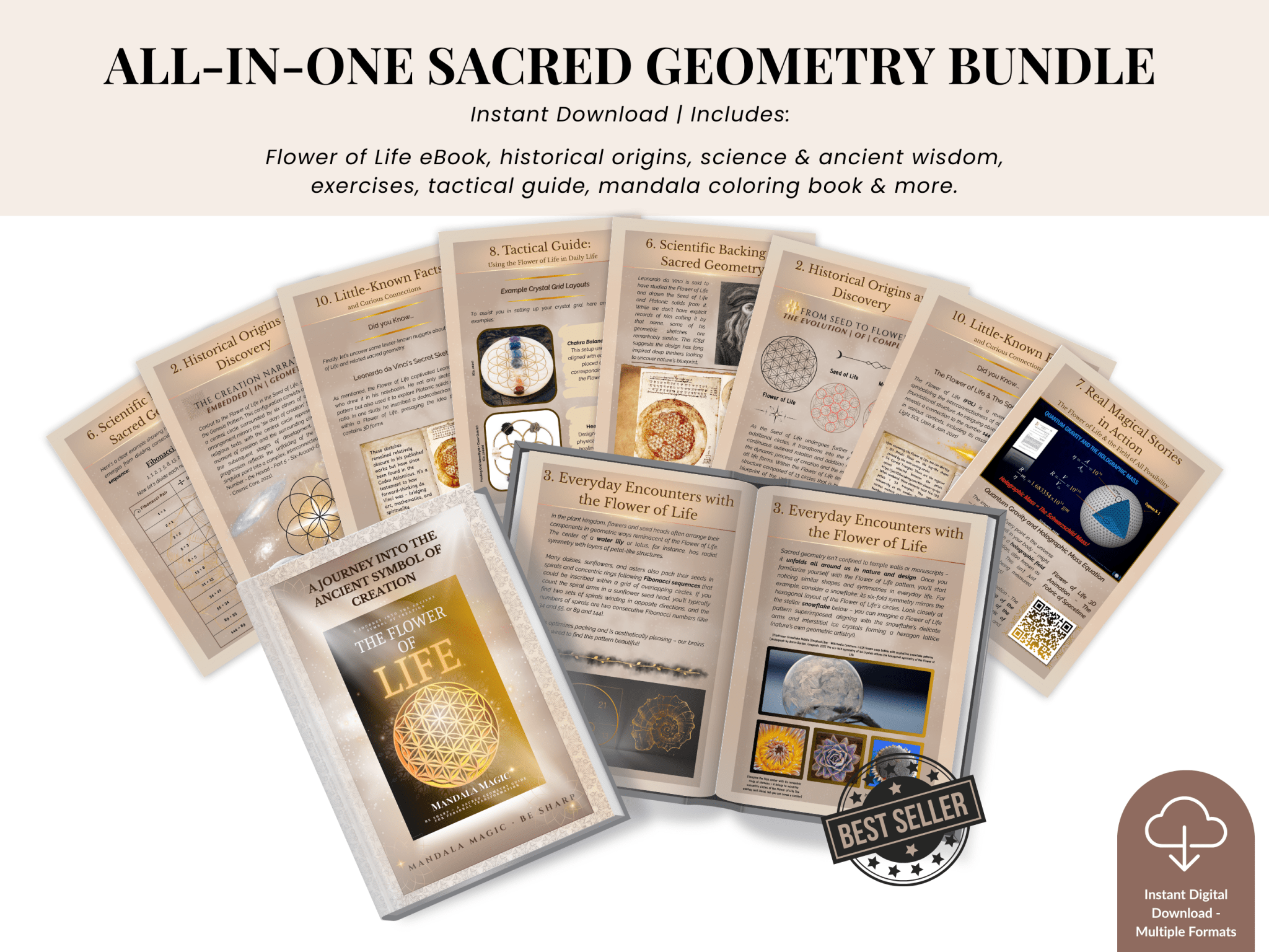 Flower of Life eGuide + Mandala Magic Coloring Book (Digital Add - On) from Be Sharp – Spiritual Apparel & Wellness Goods